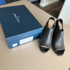 Cole Haan Grand.OS Black Peep Toe 4” Heels